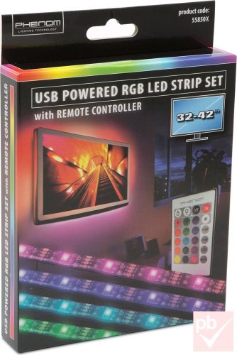 Phenom 55850X RGB LED TV háttérvilágítás távirányítóval (32-42")