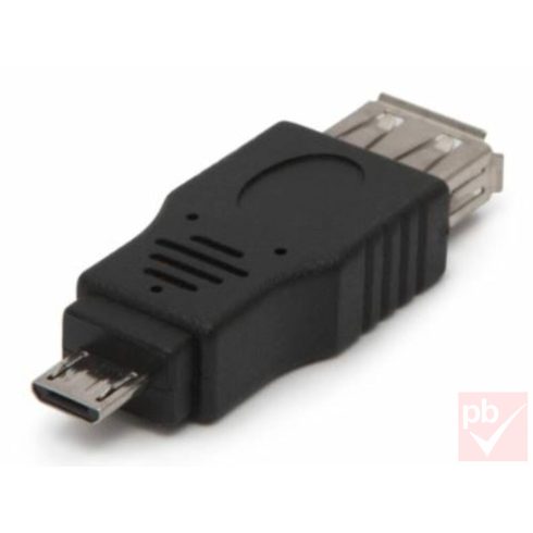 Delight 55449 USB 2.0 átalakító (micro "B" dugó - USB "A" aljzat)