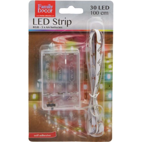 Phenom RGB LED szalag 1m + 3x AA elemes ház kapcsolóval