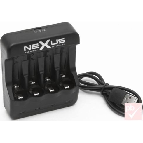 Nexus USB-s 4x AA/AAA akkumulátor töltő