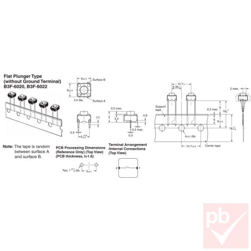 Mikrokapcsoló, 6x6mm v9