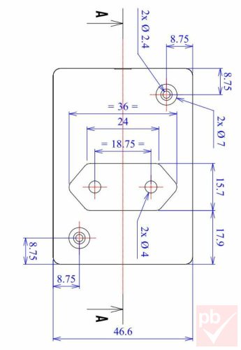 Kradex Z13 szerelhető tápegység doboz euro dugvillával egybeépítve