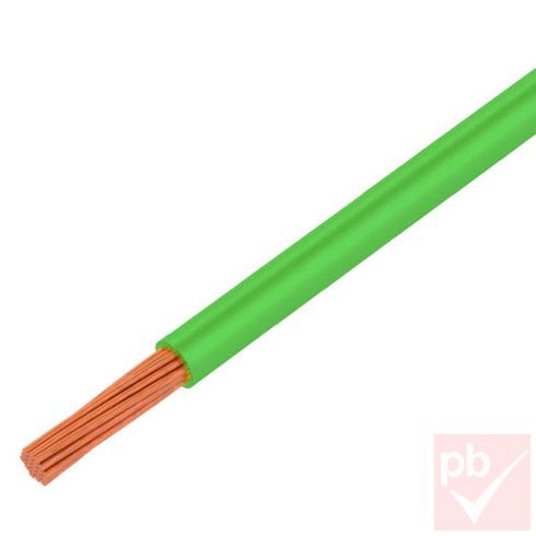 Egyeres vezeték, 1.0mm² réz sodrat, FLRY, zöld PVC szigetelés