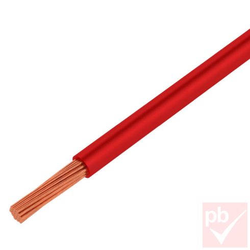 Egyeres vezeték, 1.0mm² réz sodrat, FLRY, piros PVC szigetelés