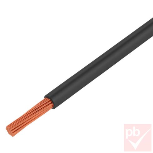 Egyeres vezeték, 1.0mm² réz sodrat, FLRY, fekete PVC szigetelés