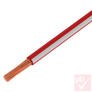   Egyeres vezeték, 1.0mm² réz sodrat, FLRY, piros-fehér PVC szigetelés