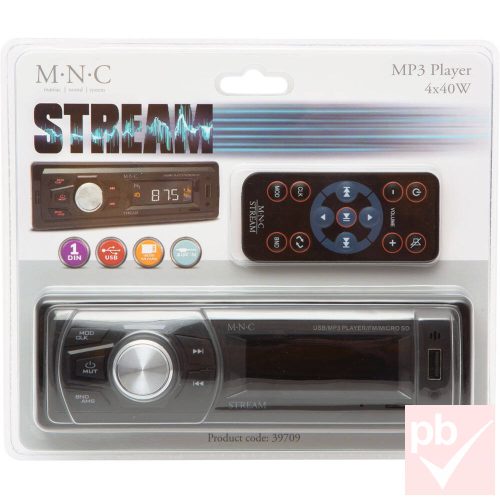 MNC Stream autós fejegység (4x25W, USB, SD, AUX)