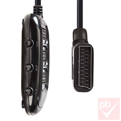 Scart elosztó, 3db külön kapcsolható aljzattal 0.5m