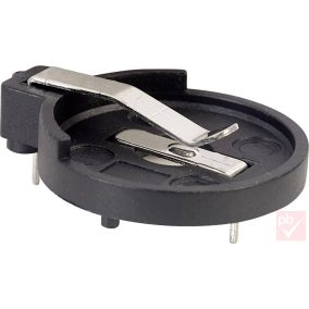 Elem tartó, 1db CR2430 gombelem számára, THT