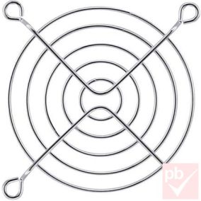 Ventilátor rács, 80x80mm, krómozott fém