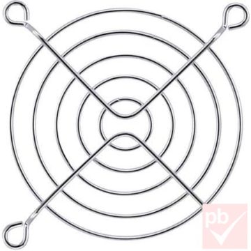 Ventilátor rács, 80x80mm, krómozott fém