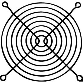 Ventilátor rács, 120x120mm, fekete fém