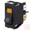 Billenő kapcsoló, szögletes, fekete, sárga vil., 2 körös, 2 állású, 30x15x30mm