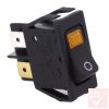 Billenő kapcsoló, szögletes, fekete, sárga vil., 2 körös, 2 állású, 30x15x30mm