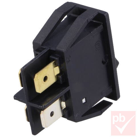 Billenő kapcsoló, szögletes, fekete, zöld vil., 2 körös, 2 állású, 30x15x30mm