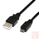 USB 2.0 A-micro B összekötő kábel 0.4m fekete