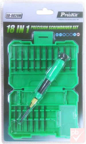 Pro's Kit SD-9829M 18 részes precíziós csavarhúzó készlet hosszú bitfejekkel
