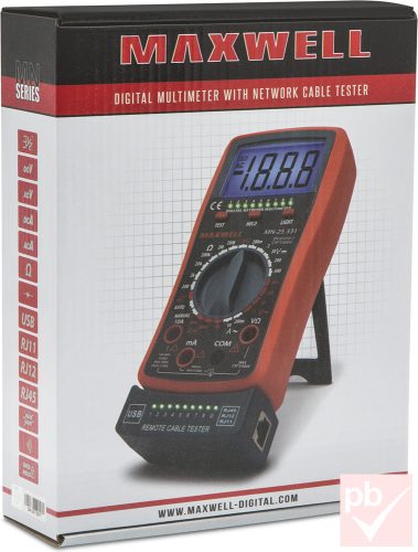Maxwell 25331 digitális multiméter LAN kábel teszterrel