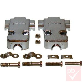   D-SUB ház, 9p. 2 soros / 15p. 3 soros csatlakozóhoz, fémezett műanyag