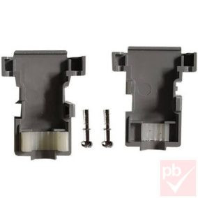   D-SUB ház, 9p. 2 soros / 15p. 3 soros csatlakozóhoz, műanyag, fekete, pattintós