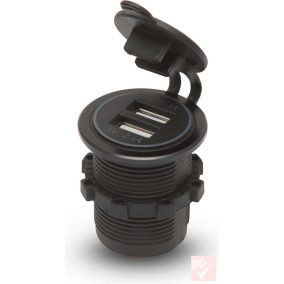   Szivargyújtó helyére építhető dupla USB töltő aljzat (piros világítással)