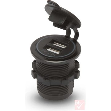   Szivargyújtó helyére építhető dupla USB töltő aljzat (piros világítással)