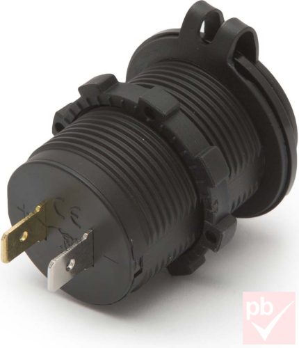 Szivargyújtó helyére építhető dupla USB töltő aljzat (piros világítással)