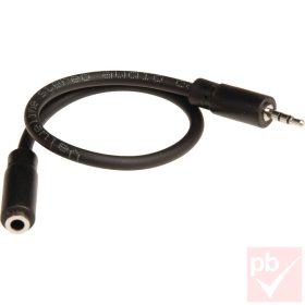   Audio átalakító, Jack 2.5mm sztereó dugó - Jack 3.5mm sztereó aljzat 20cm