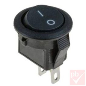   Billenő kapcsoló, kerek, fekete, világítás nélkül, 1 körös, 2 állású, 2 láb, 14mm