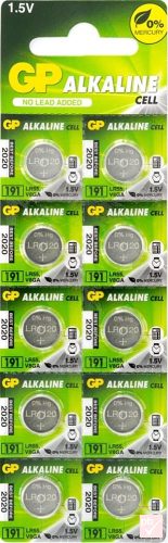 GP LR55 (191, AG8, 1121, V8GA, LR1120) 1.5V gombelem