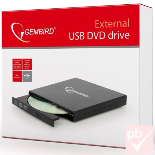Gembird DVD-USB-02 fekete külső USB DVD író-olvasó meghajtó