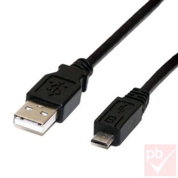 USB 2.0 A-micro B összekötő kábel 0.8m fekete