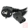 Hálózati tápkábel, Schuko 90° dugvilla - IEC C13 dugó 90° bal/jobb 10.0m