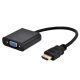 HDMI-VGA átalakító, HDMI dugó - VGA aljzat (15-20cm)