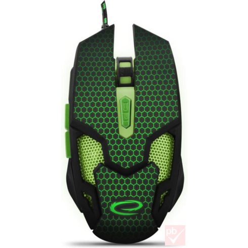 Esperanza MX207 Cobra zöld USB gamer egér