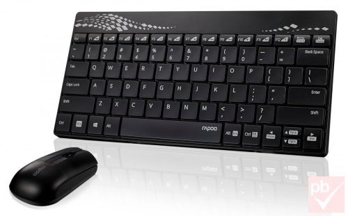 Rapoo 8000s fekete vezeték nélküli billentyűzet + egér szett