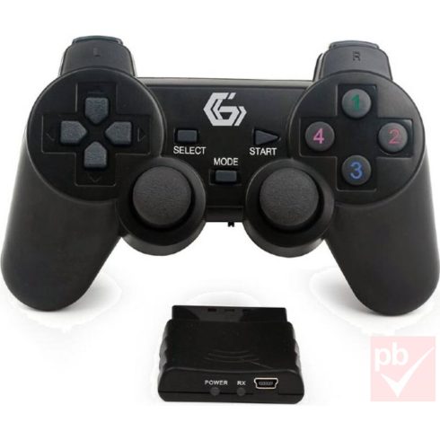 Gembird Wireless Dual Vibration kontroller (PC USB/PS2/PS3)