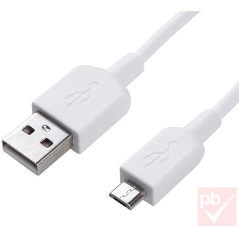 USB 2.0 A-micro B összekötő kábel 0.5m fehér