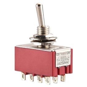   Karos kapcsoló, 4 körös, 2 állású, 12 láb, 250V 2A, forrasztható