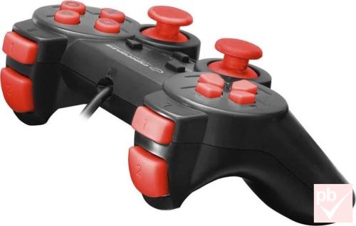 Esperanza Corsair GX500 fekete-piros gamepad (USB PC, PS2, PS3)