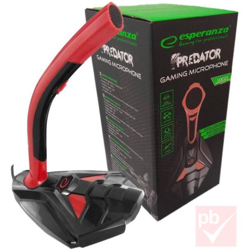 Esperanza HX101 Predator fekete-piros gamer mikrofon