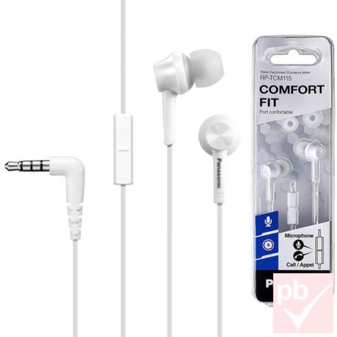 Panasonic Comfort Fit fülhallgató mikrofonnal (fehér)