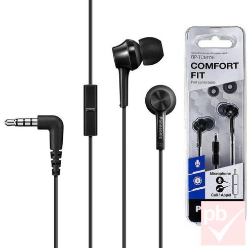 Panasonic Comfort Fit fülhallgató mikrofonnal (fekete)