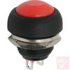 Nyomógomb, kerek, 1 körös, 2 láb, piros, 250V 1A