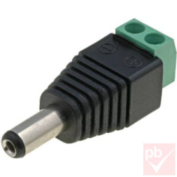   DC dugó, lengő, 5.5x2.1mm/11mm, egyenes, 1 pin, csavaros bekötésű