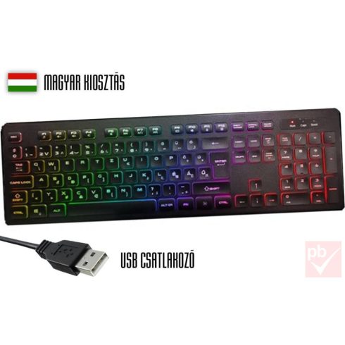 Kolink K3203C USB RGB LED billentyűzet (fekete, HUN)