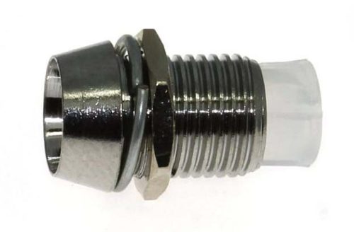 LED foglalat, 3mm, furatba szerelhető, krómozott réz