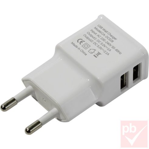 Vcom DC528 hálózati dupla USB töltő (1x 1A + 1x 2A)