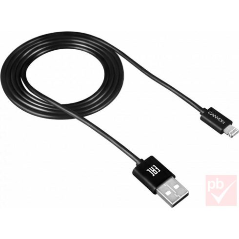 USB 2.0 A-Lightning töltő kábel, fekete, 1.0m (Apple iPhone)