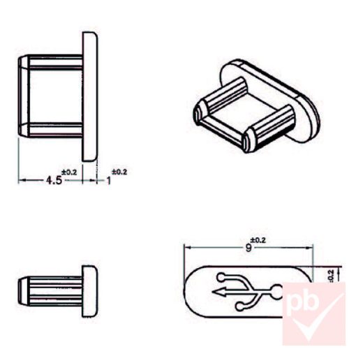 Micro USB töltő csatlakozó aljzat porvédő 